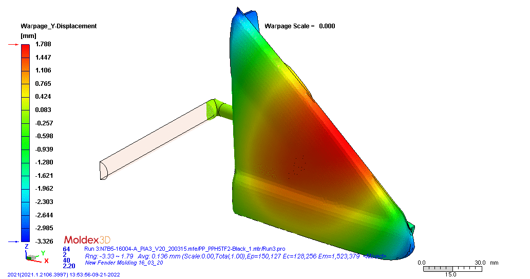 Empenamento eixo Y em para-lama