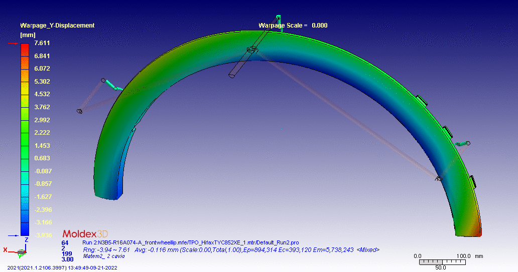 Empenamento eixo Y em arco de roda